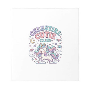 Unicorn Celestial Cutie Club Retro Style Product G Notepad