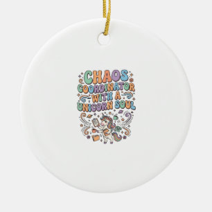 Unicorn Chaos Coordinator with a Unicorn Soul Kawa Ceramic Ornament