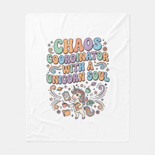 Unicorn Chaos Coordinator with a Unicorn Soul Kawa Fleece Blanket
