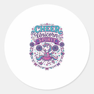 Unicorn Cheer Unicorn Spirit Colourful POD Artwork Classic Round Sticker