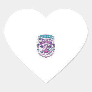 Unicorn Cheer Unicorn Spirit Colourful POD Artwork Heart Sticker