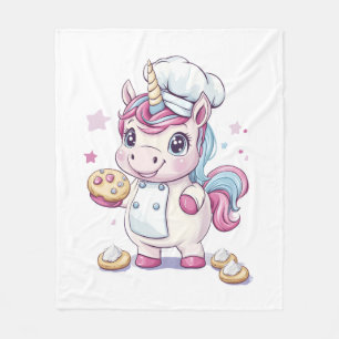 Unicorn Chef Baker (1) Fleece Blanket