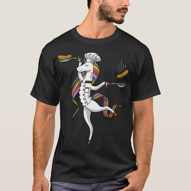 Unicorn Chef Cooking T-Shirt (Front)