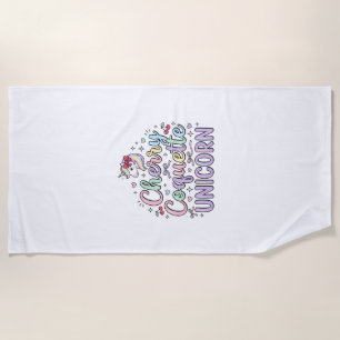 Unicorn Cherry Coquette Unicorn Original Zazzle De Beach Towel