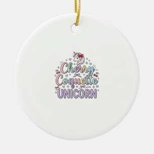 Unicorn Cherry Coquette Unicorn Original Zazzle De Ceramic Ornament