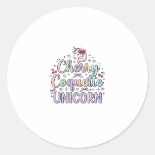 Unicorn Cherry Coquette Unicorn Original Zazzle De Classic Round Sticker