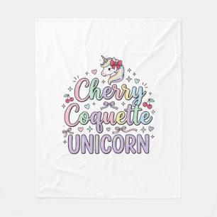 Unicorn Cherry Coquette Unicorn Original Zazzle De Fleece Blanket