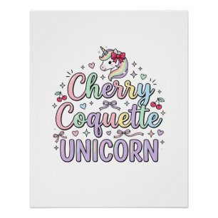 Unicorn Cherry Coquette Unicorn Original Zazzle De Poster