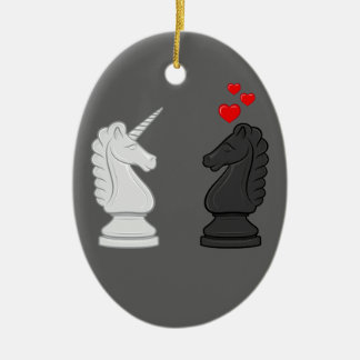 Unicorn Chess Knight Ceramic Ornament