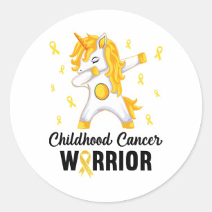 Unicorn Childhood Cancer Warrior In September We W Classic Round Sticker