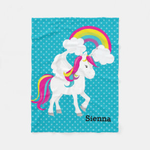 Unicorn * Choose your background colour Fleece Blanket