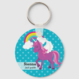 Unicorn * Choose your background colour Key Ring