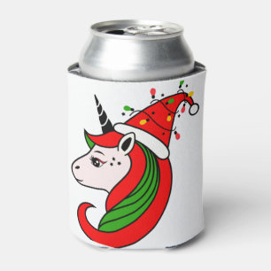 unicorn christmas can cooler
