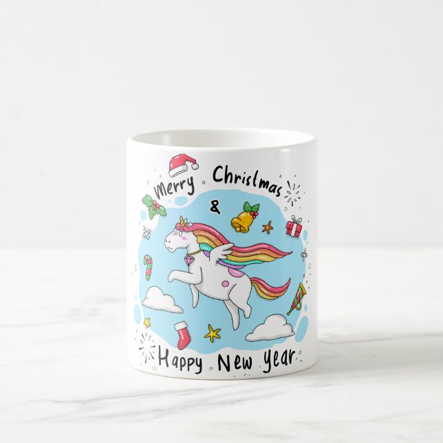 Unicorn Christmas Coffee Mug (Center)