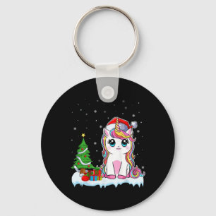 Unicorn Christmas For Girls Kids Santa Unicorn Xma Key Ring