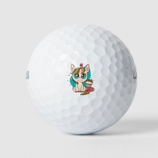 Unicorn Christmas Golf Balls (Front)