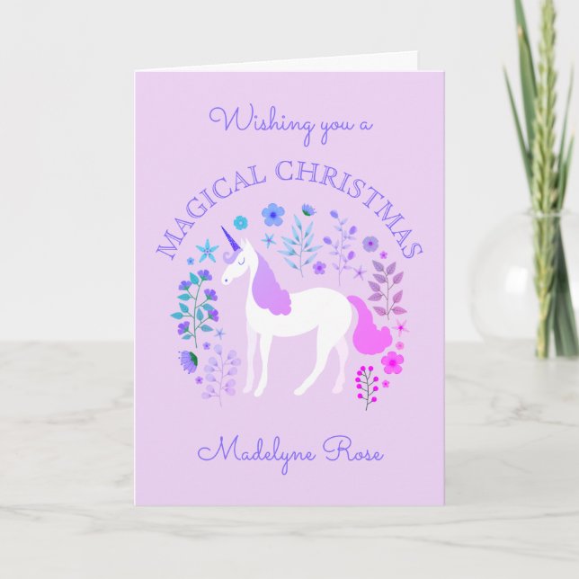 Unicorn Christmas Holiday Personalized Purple (Front)