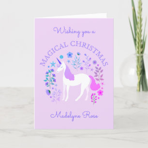 Unicorn Christmas Holiday Personalized Purple