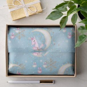 Unicorn Christmas Moon Tissue Paper