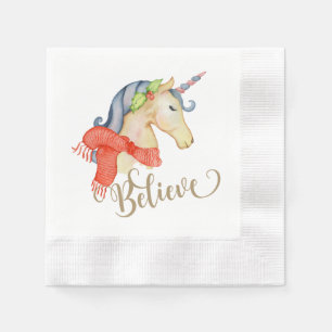 Unicorn Christmas Napkin