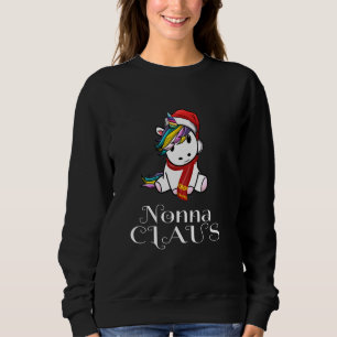 Unicorn Christmas Nonna Claus Matching Pajama Sant Sweatshirt