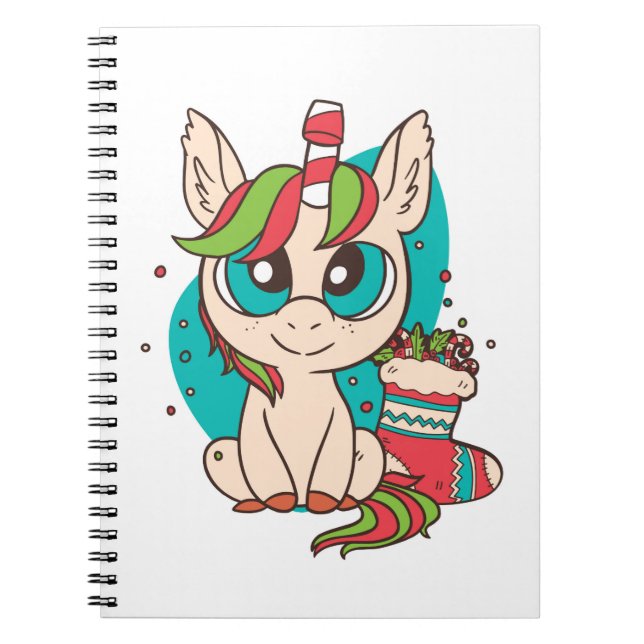 Unicorn Christmas Notebook (Front)