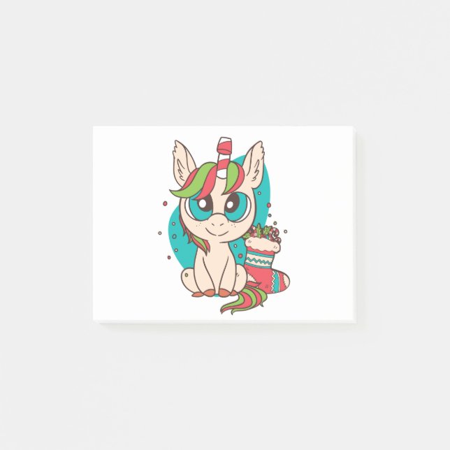 Unicorn Christmas Post-it Notes (Front)