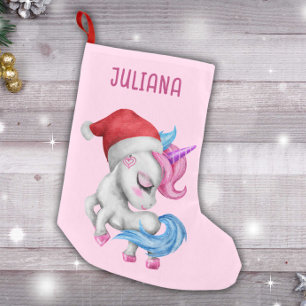 Unicorn Christmas Stockings   Cute Unicorn Pink