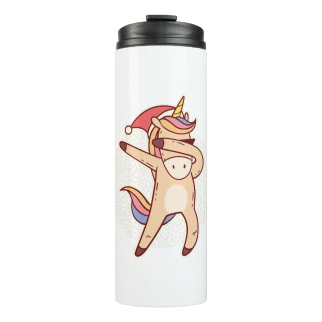 unicorn christmas thermal tumbler (Front)
