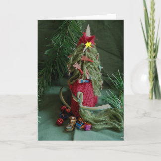 Unicorn Christmas Tree Holiday Card