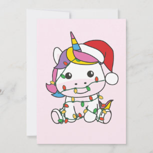 Unicorn Christmas Winter Animals Holiday Unicorns Card