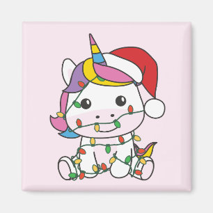 Unicorn Christmas Winter Animals Holiday Unicorns Magnet