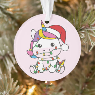 Unicorn Christmas Winter Animals Holiday Unicorns Ornament