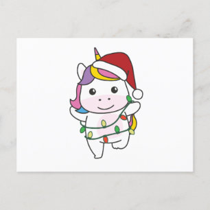 Unicorn Christmas Winter Animals Holiday Unicorns Postcard