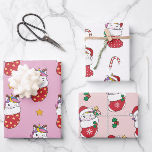 Unicorn Christmas Winter Animals Holiday Unicorns Wrapping Paper Sheet