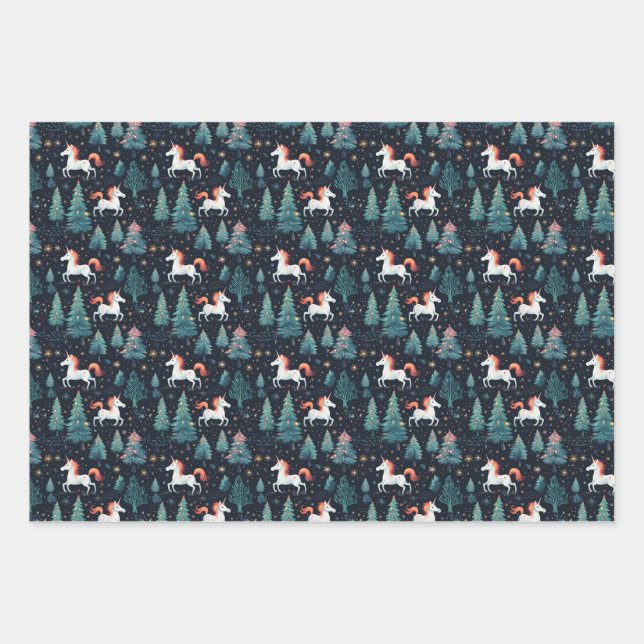 Unicorn Christmas Wrapping Paper (Front)