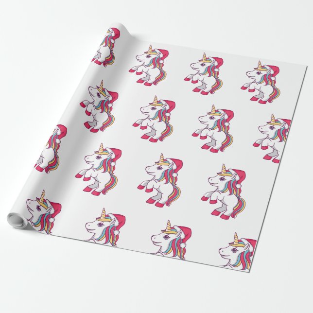 Unicorn Christmas Wrapping Paper, Unicorn Wrapping Paper (Unrolled)