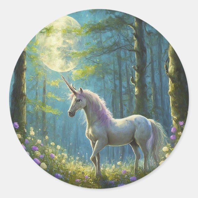 Unicorn Classic Round Sticker (Front)