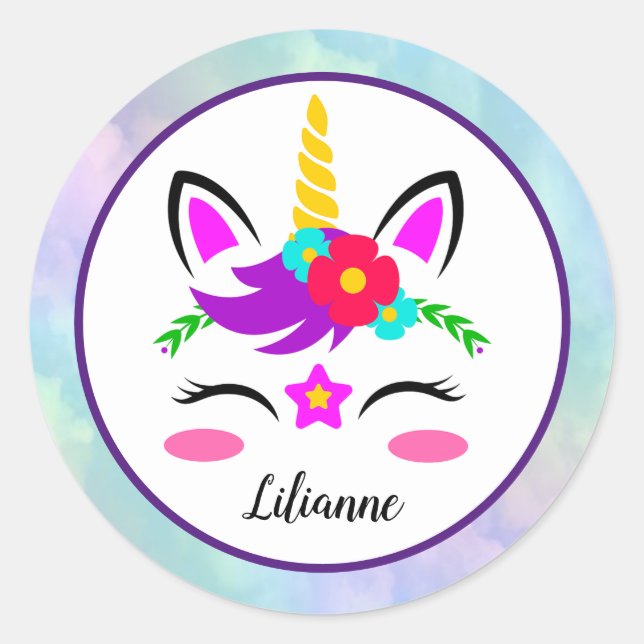 Unicorn Classic Round Sticker (Front)