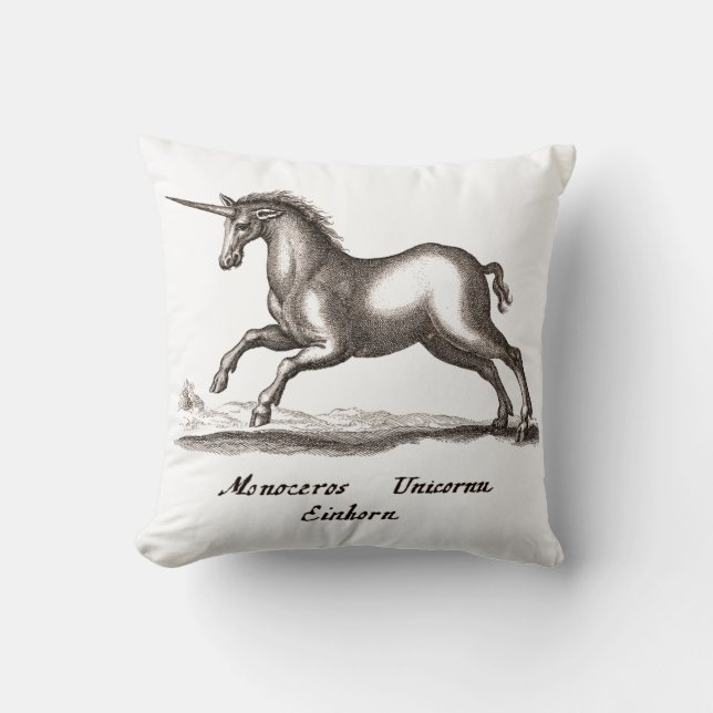 Unicorn Classic Running Magic Woodland Creature Cushion (Front)