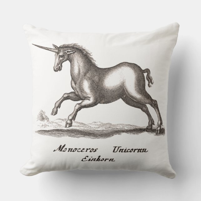 Unicorn Classic Running Magic Woodland Creature Cushion (Front)
