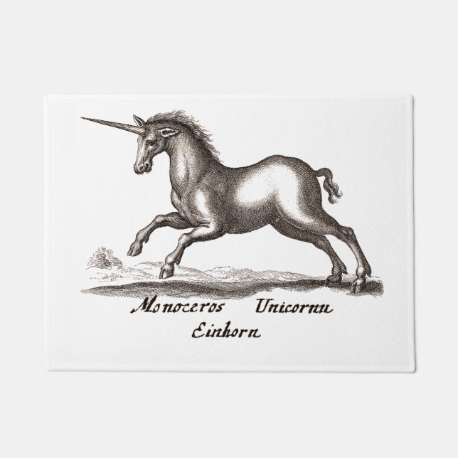 Unicorn Classic Running Magic Woodland Creature Doormat (Front)