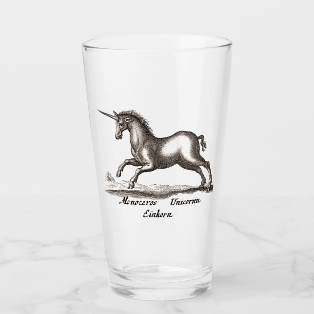 Unicorn Classic Running Magic Woodland Creature Glass (Front)