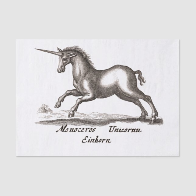 Unicorn Classic Running Magic Woodland Creature Tissue Paper (Front)