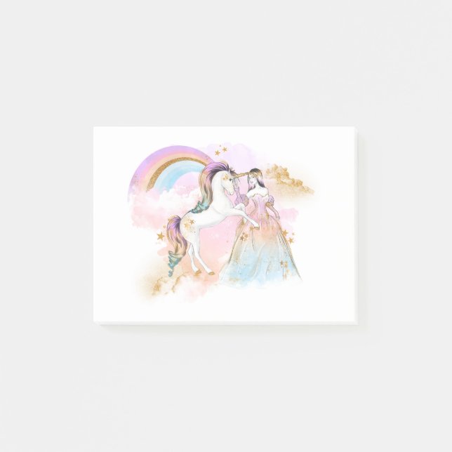 Unicorn Clipart Rainbow Fairytale Post-it Notes (Front)