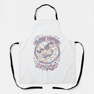 Unicorn Cloud Hopper Unicorn Playful Cute Gift Des Apron