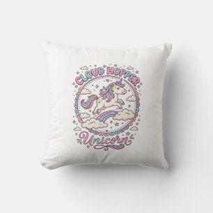 Unicorn Cloud Hopper Unicorn Playful Cute Gift Des Cushion