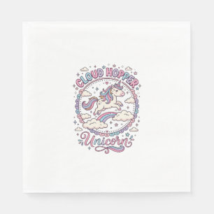Unicorn Cloud Hopper Unicorn Playful Cute Gift Des Napkin