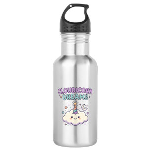 Unicorn Cloudicorn Dreams Trendy Graphic Tee Desig 532 Ml Water Bottle