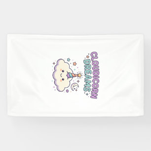 Unicorn Cloudicorn Dreams Trendy Graphic Tee Desig Banner